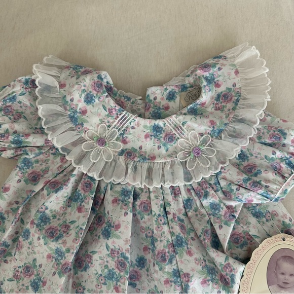 Rare Editions Vintage Baby Girl Floral Bloomer Set - Picture 3 of 7